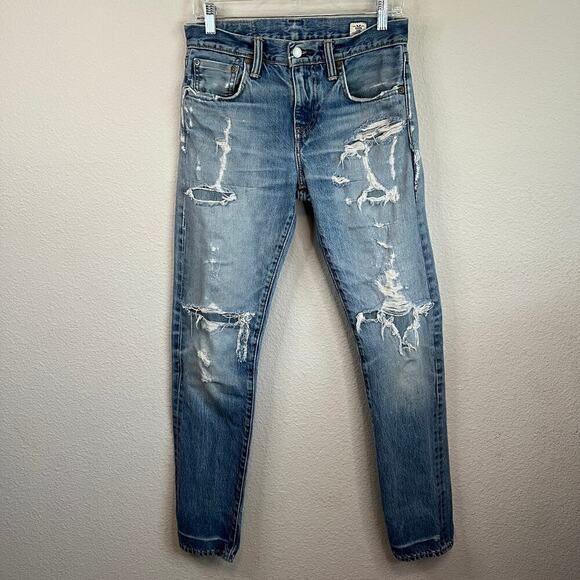 Levi's 511 Selvedge Slim White Cone Denim Jeans Men's 29x34 Mid Rise Distressed - Picture 1 of 9